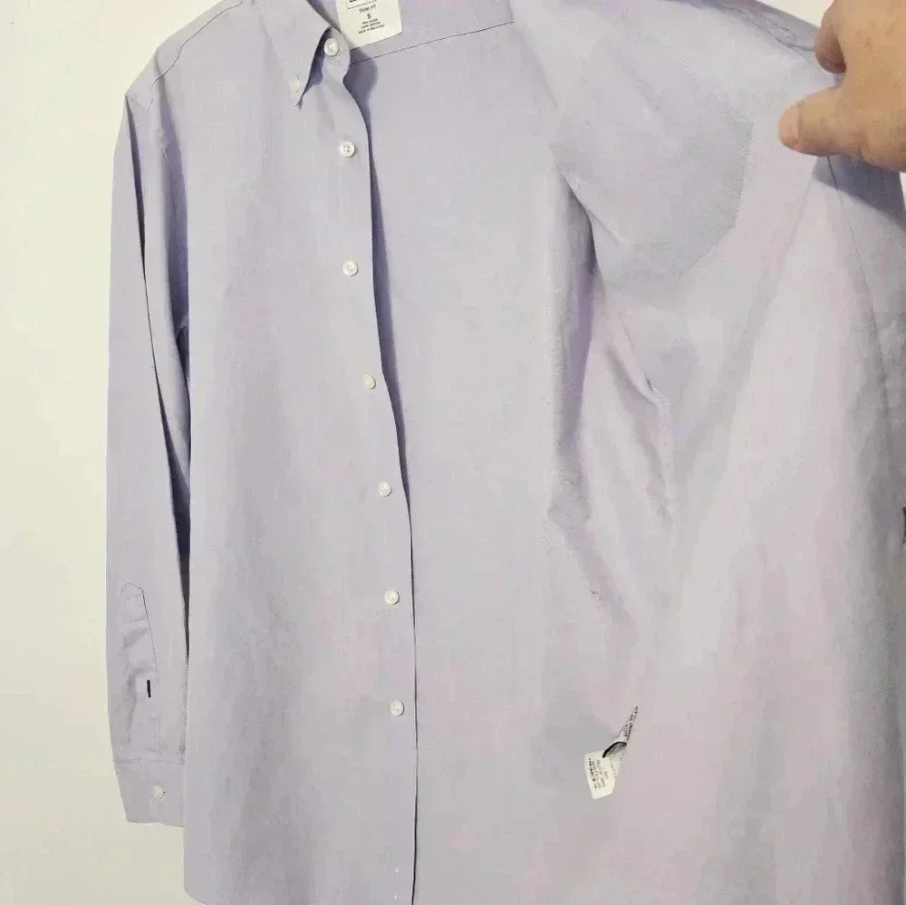 LL BEAN Trim Fit Small Wrinkle Free 100 Cotton EUC
